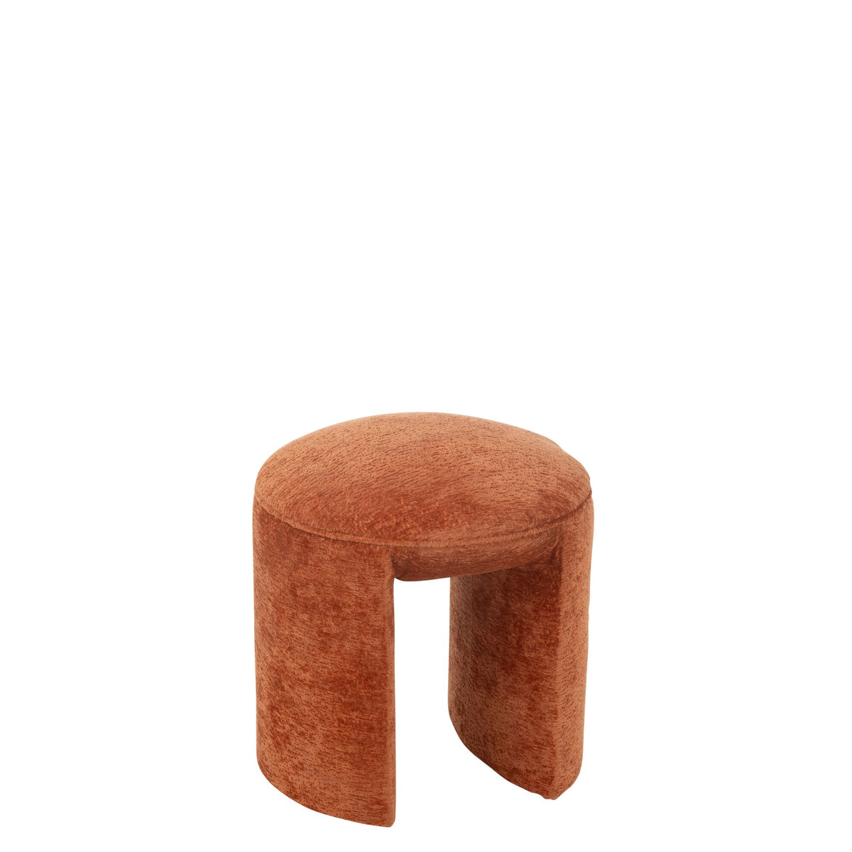 Stool Round Fabric Orange Rust J-Line