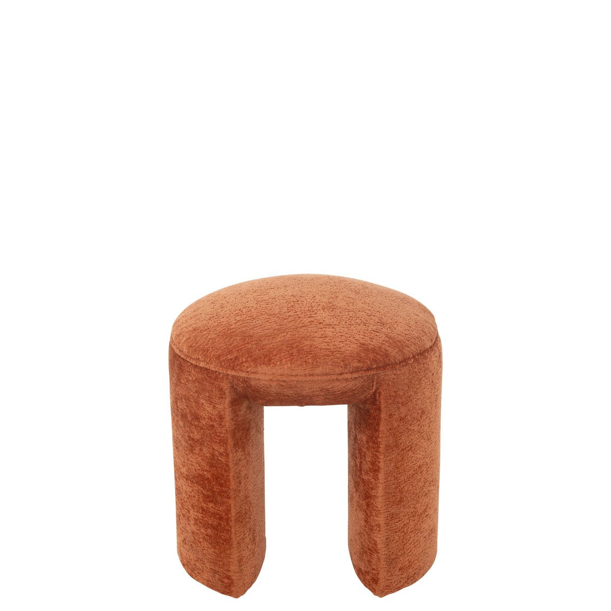 Stool Round Fabric Orange Rust J-Line