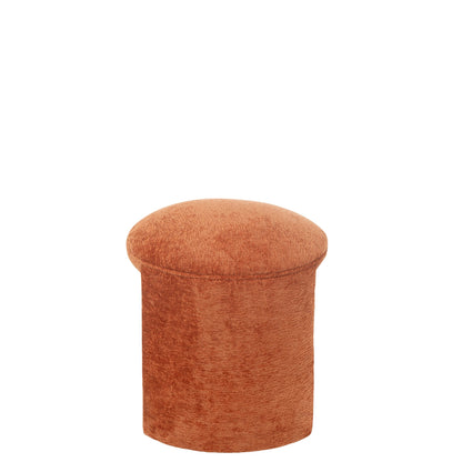 Stool Round Fabric Orange Rust J-Line