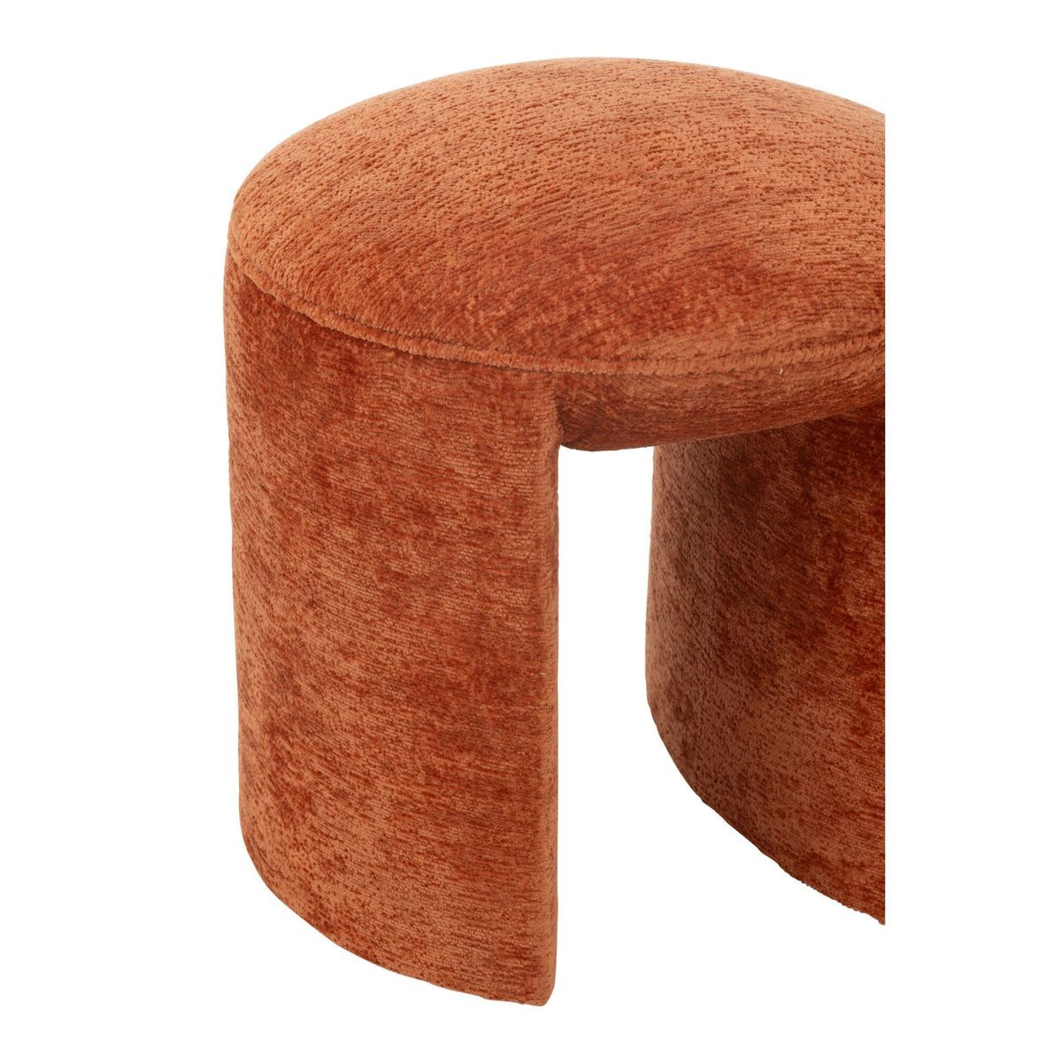 Stool Round Fabric Orange Rust J-Line