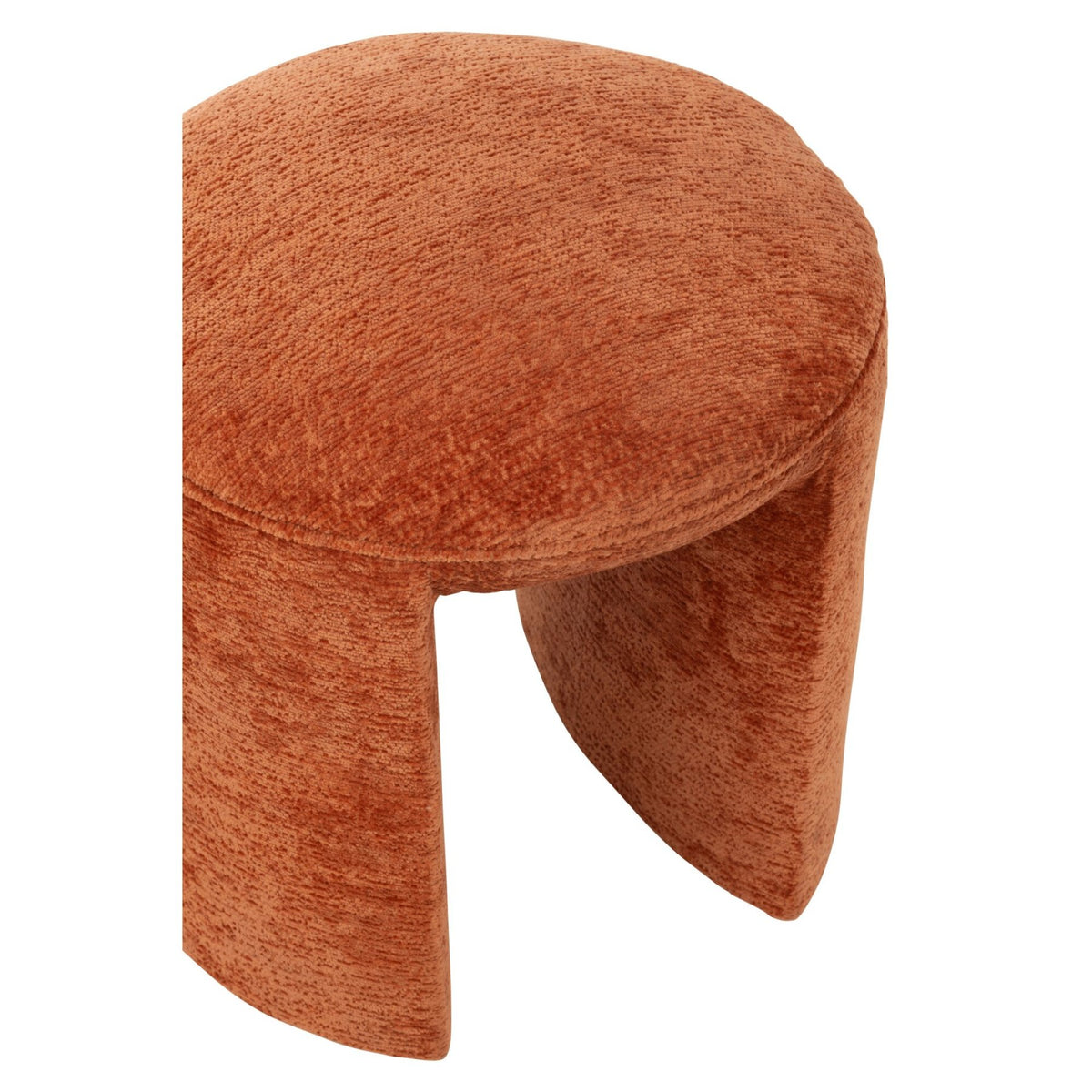 Stool Round Fabric Orange Rust J-Line