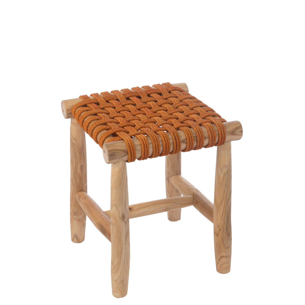 Stool Teak Wood Orange J-Line
