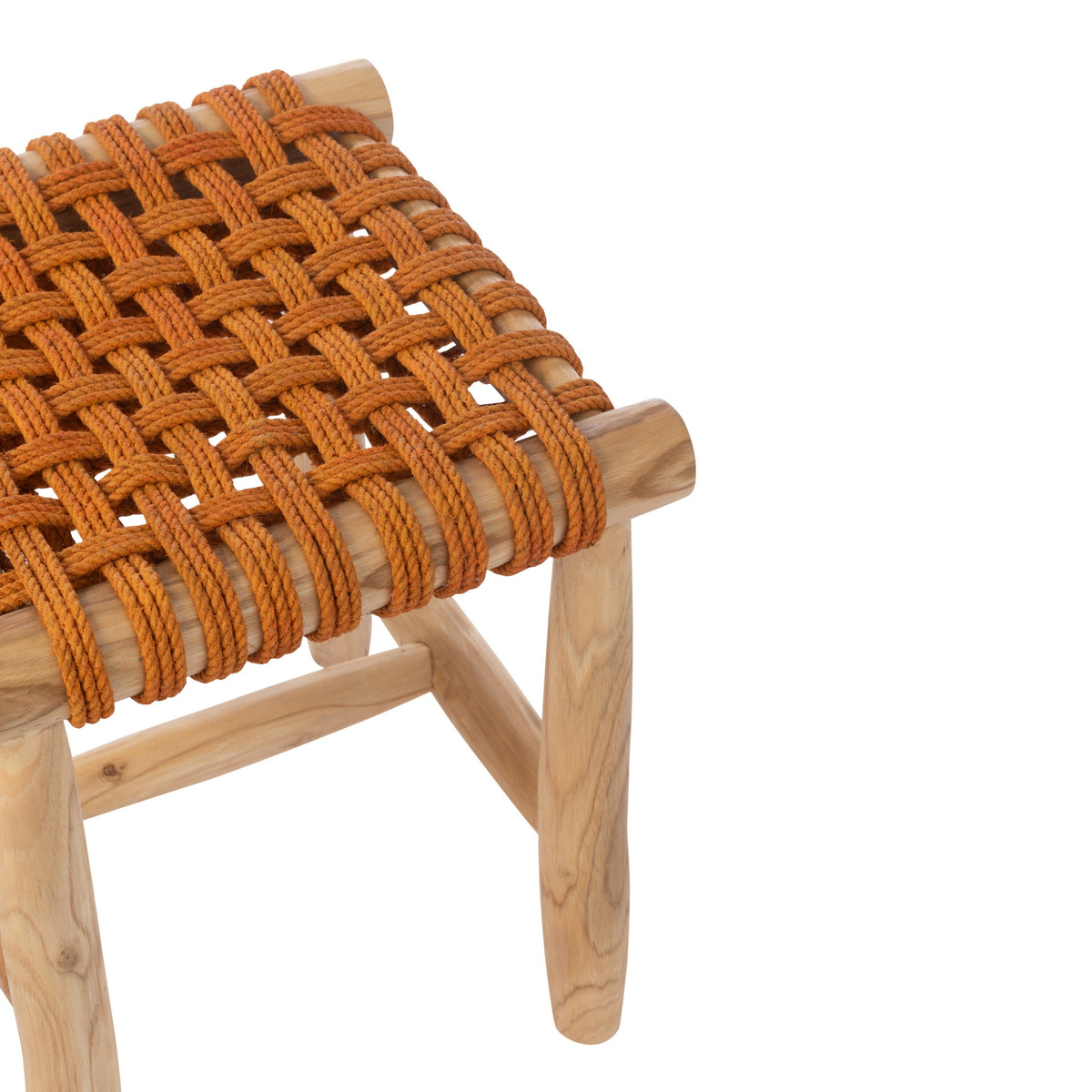 Stool Teak Wood Orange J-Line