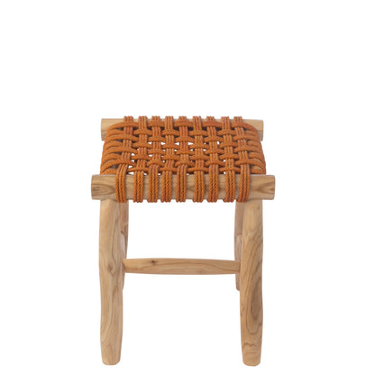 Stool Teak Wood Orange J-Line