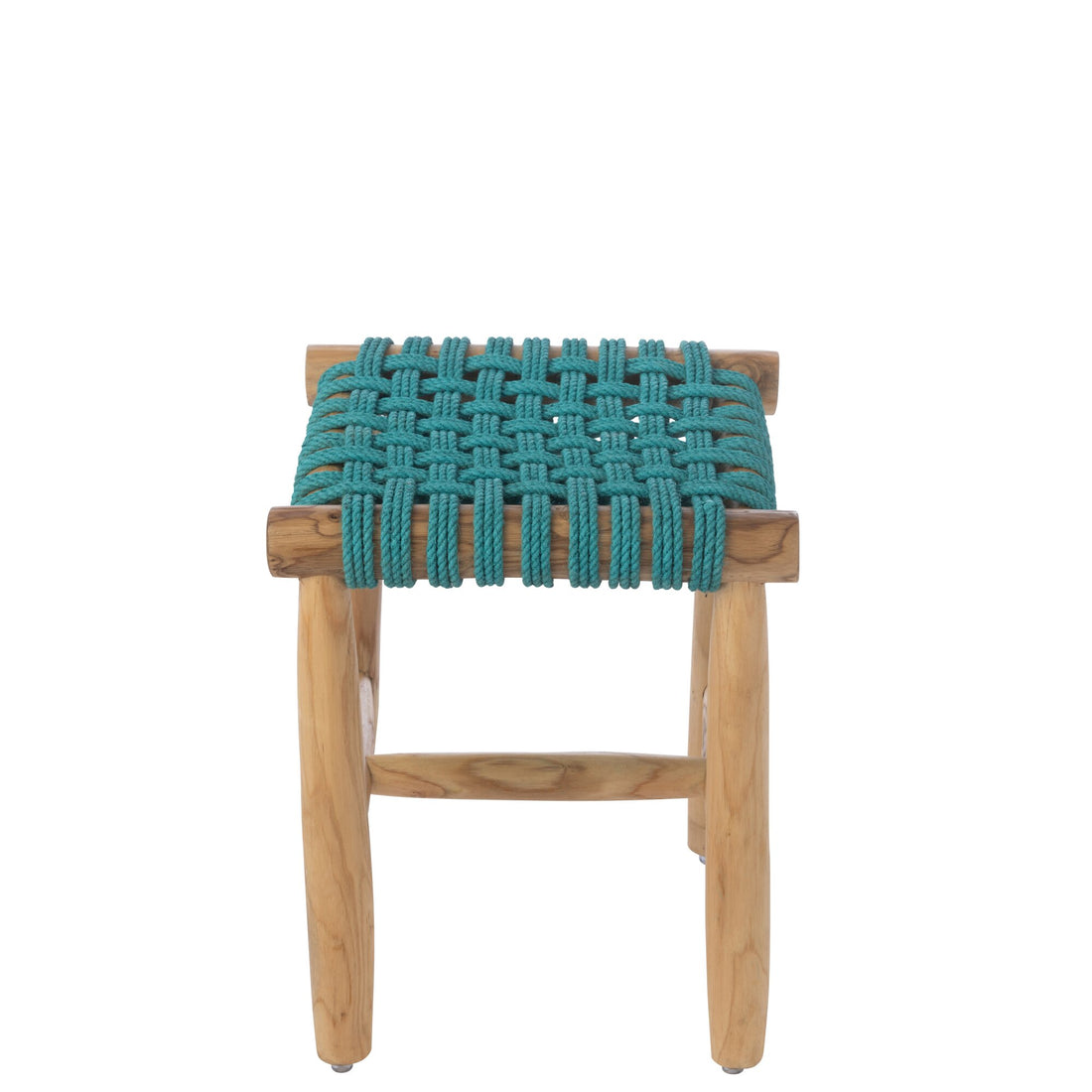 Teak Wood Stool Turquoise J-Line