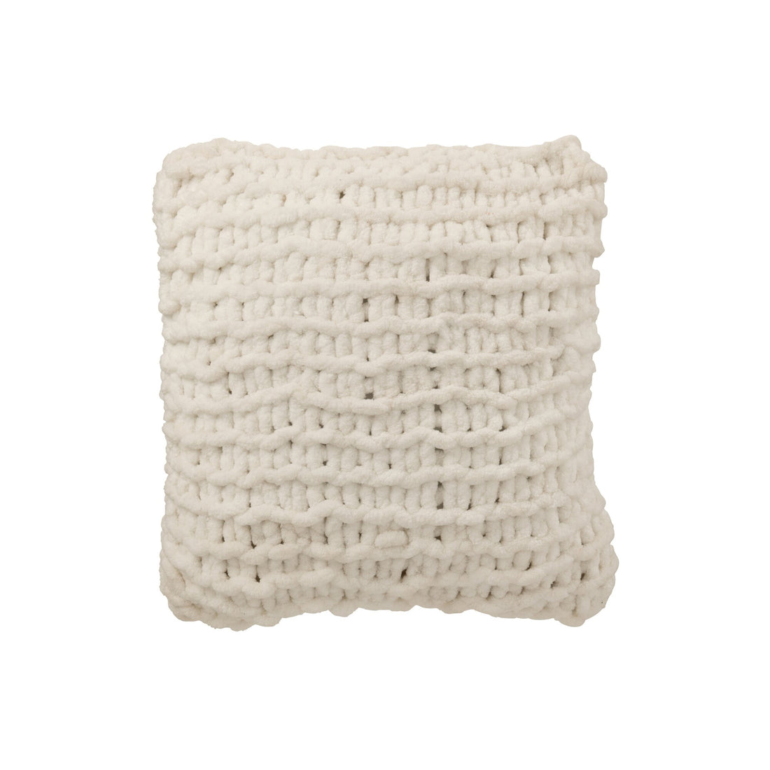 Cushion Gebreeën Polyester White J-Line