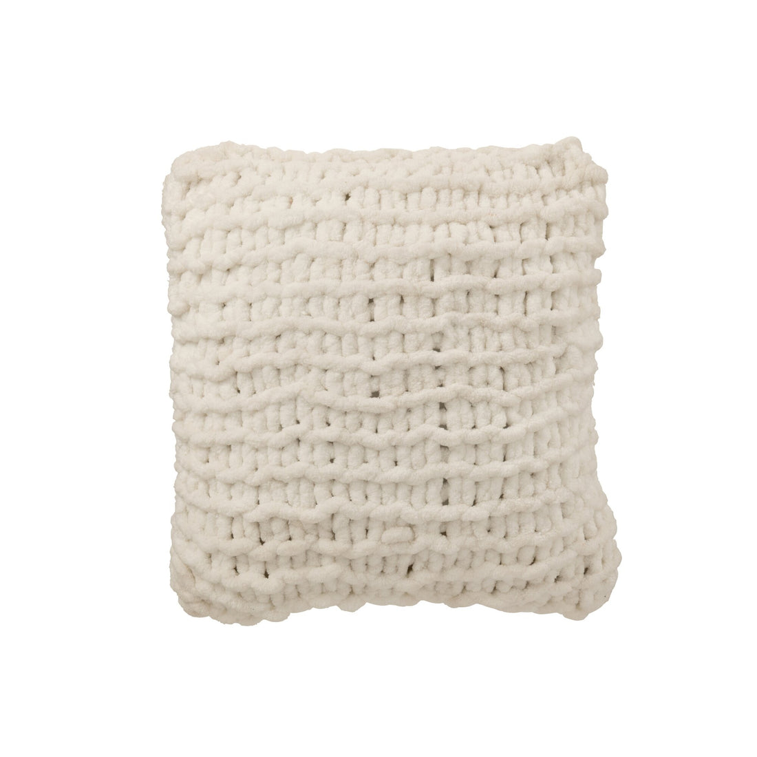 Cushion Gebreeën Polyester White J-Line