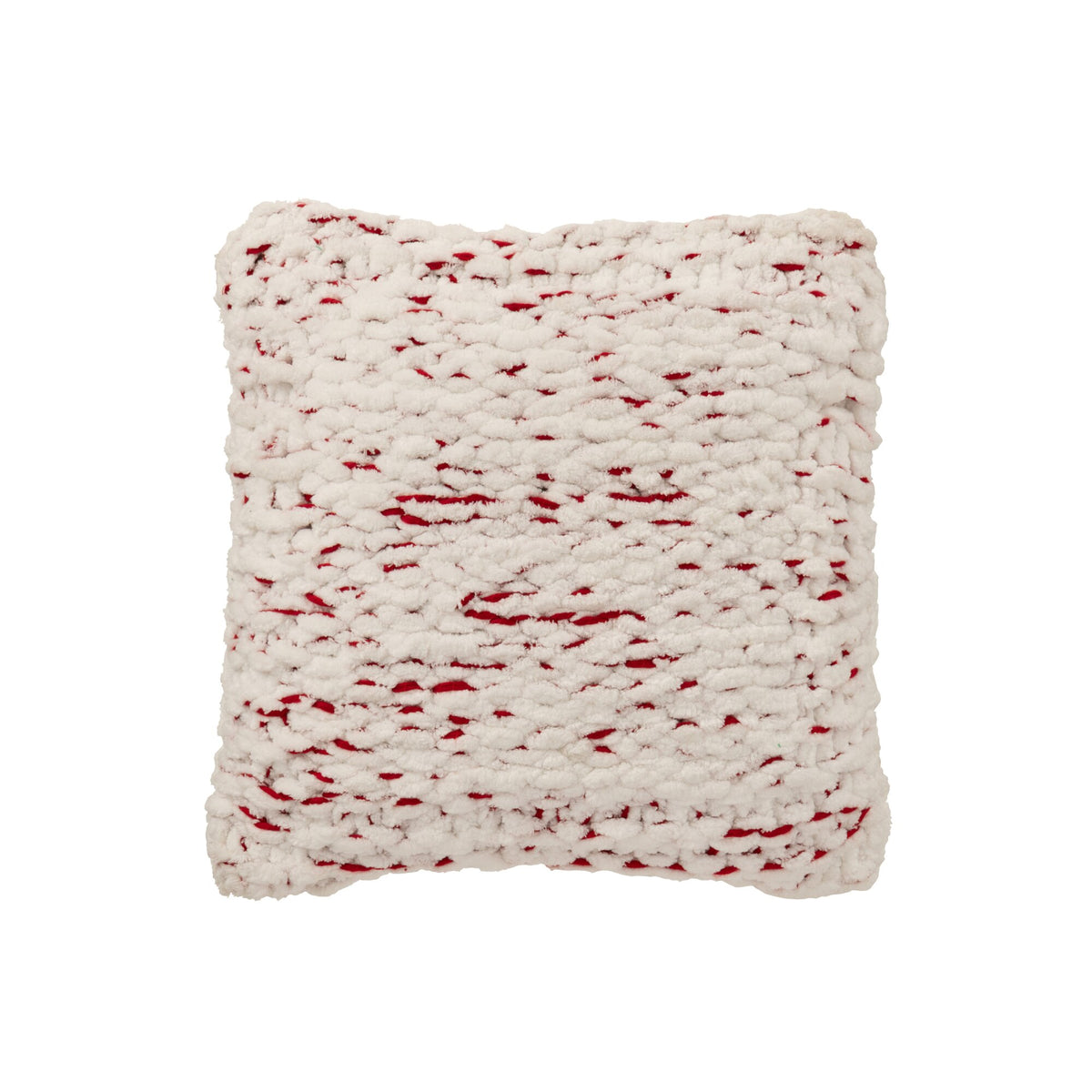 Cushion Gebreeën Polyester White/Christmas Red J-Line