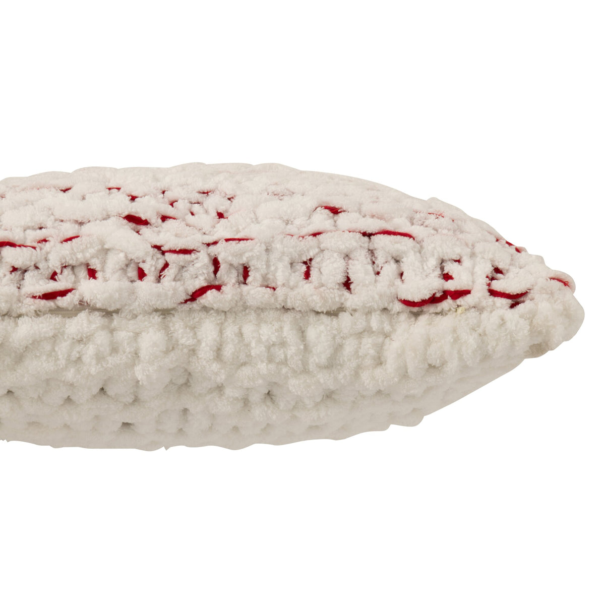 Cushion Gebreeën Polyester White/Christmas Red J-Line