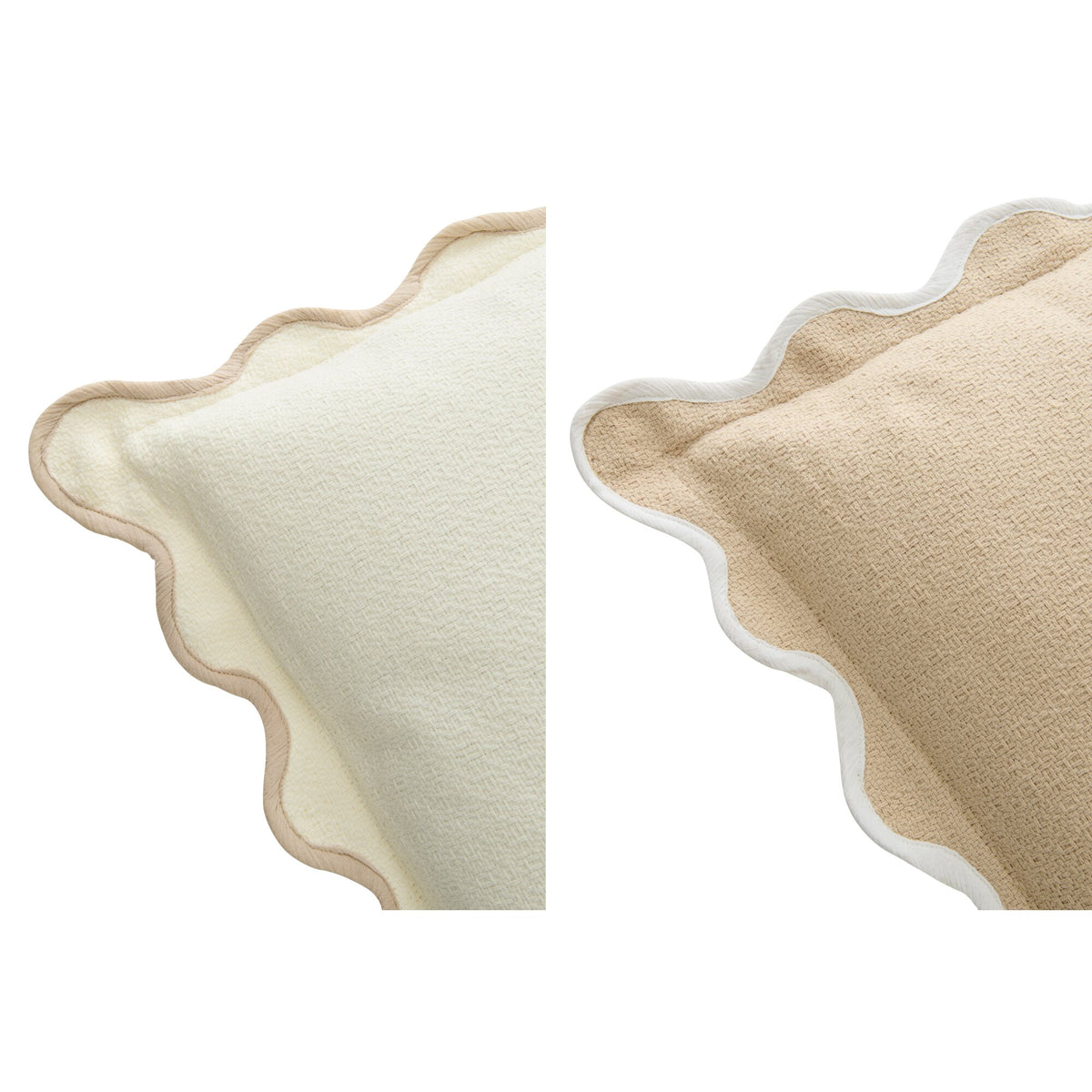 Sculpted Cotton Cushion White/Beige Assortment By J-Line