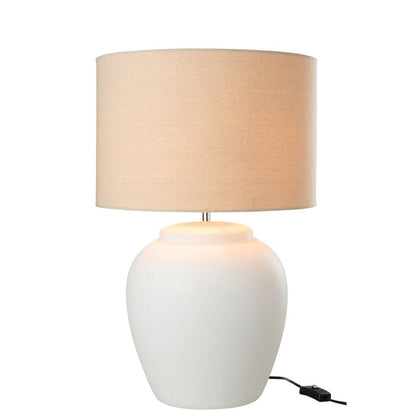 Lamp Meli + Kap Keramiek Linnen Wit Large J-Line