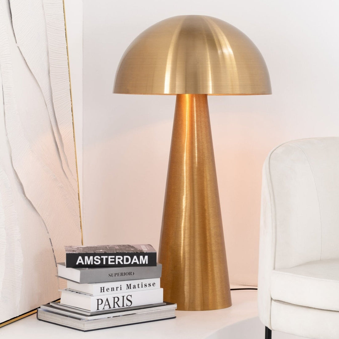 Mushroom Lamp Metal Matte Gold Extra Large J-Line