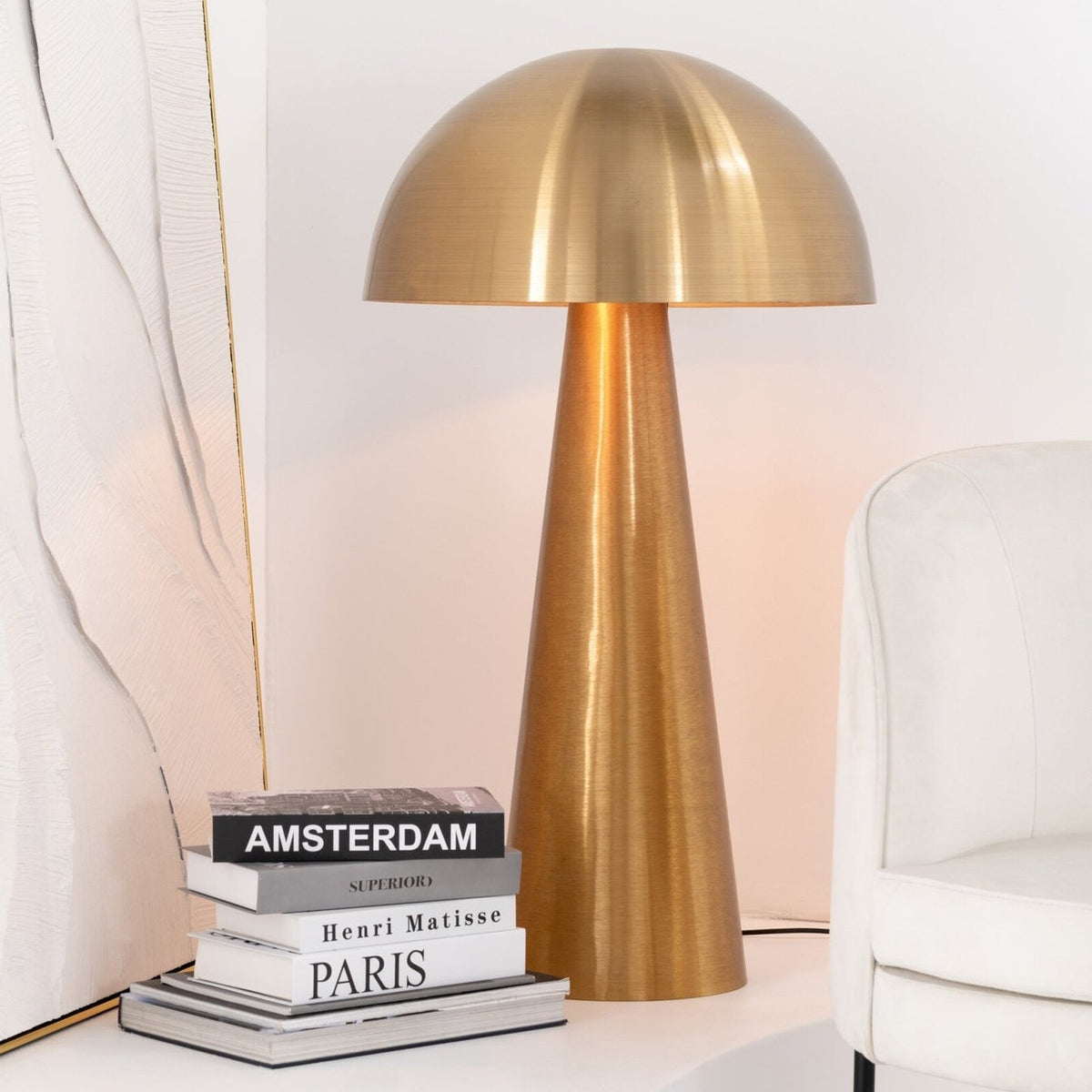Mushroom Lamp Metal Matte Gold Extra Large J-Line