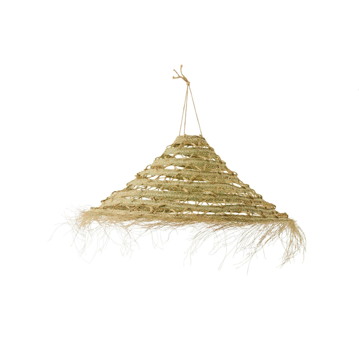 Woven Grass Lampshade With Fringe Natural Large J-Line