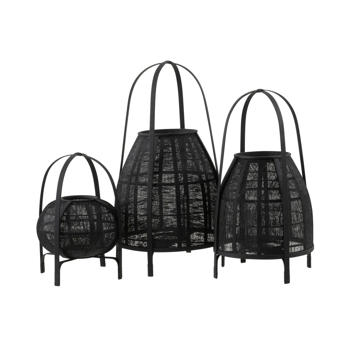 Bamboo Lantern Shade Black Large J-Line