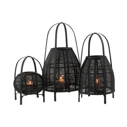 Bamboo Lantern Shade Black Large J-Line