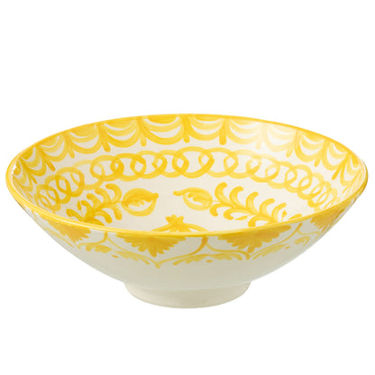 Lebrillo Bowl Granada Motif Yellow/White Motif J-Line