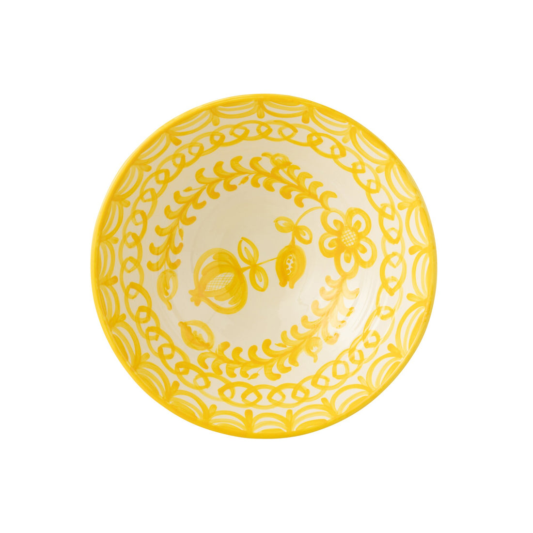 Lebrillo Bowl Granada Motif Yellow/White Motif J-Line