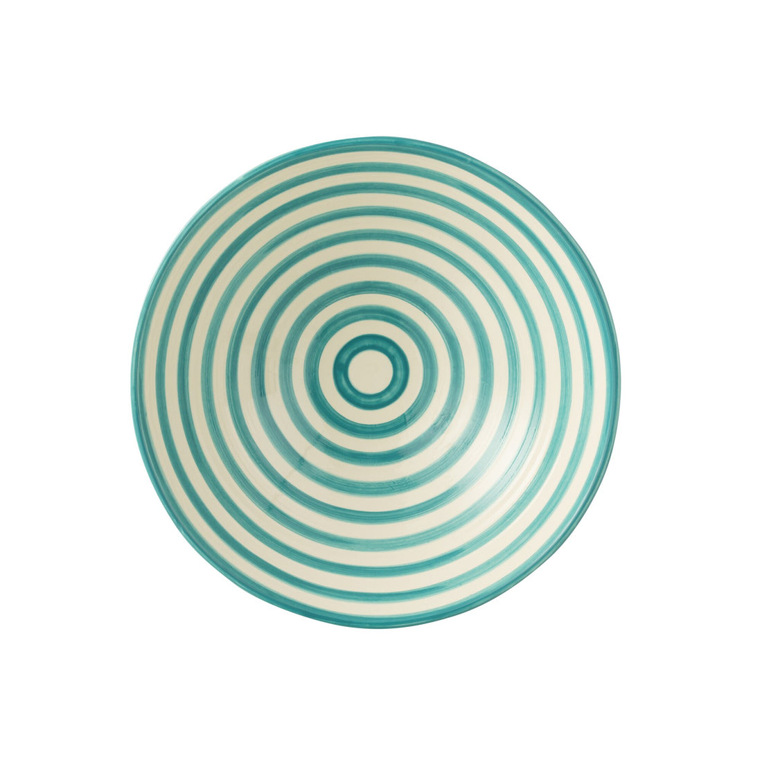 Lebrillo Bowl Granada Stripes Aqua/White J-Line