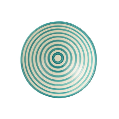 Lebrillo Bowl Granada Stripes Aqua/White J-Line