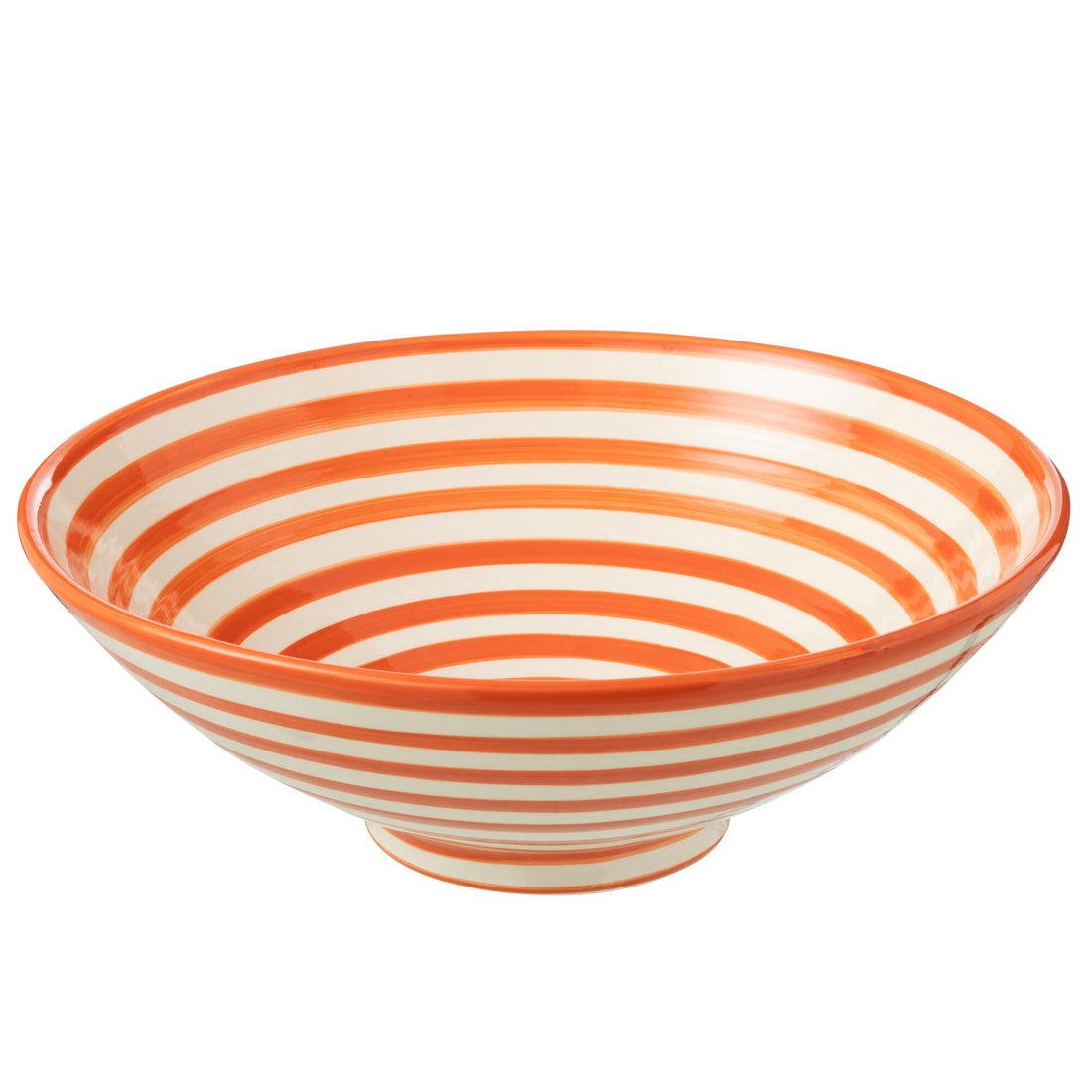 Lebrillo Bowl Granada Stripes Orange/White J-Line