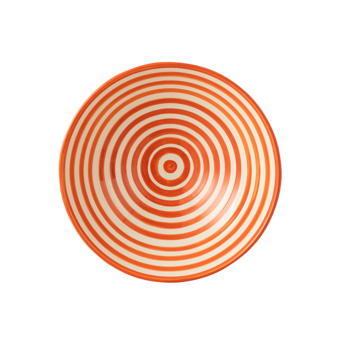 Lebrillo Bowl Granada Stripes Orange/White J-Line