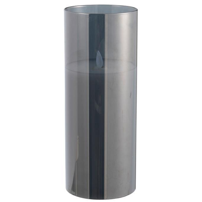 Ledlamp Blinkend Glas Grijs Large - LED Kaars - J-Line - livinglovely.nl