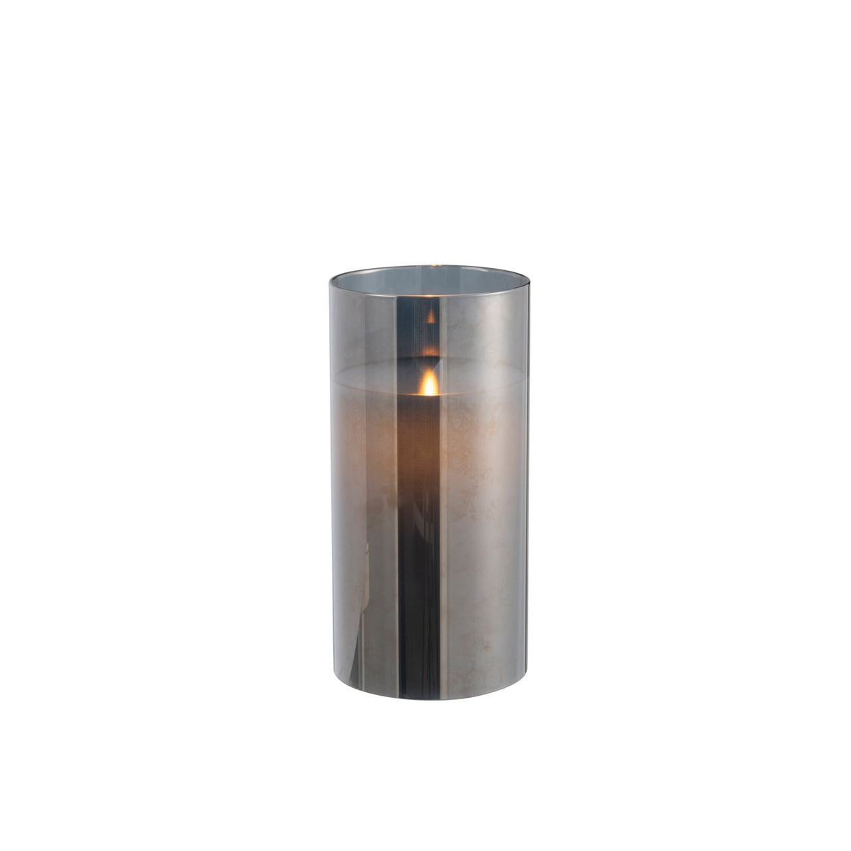 LED Lamp Fluted Glass Grey Medium