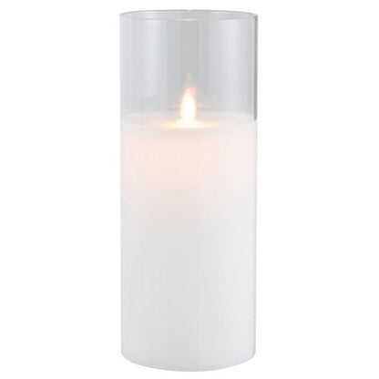 Ledlamp Blinkend Glas Transparant Large - LED Kaars - J-Line - livinglovely.nl