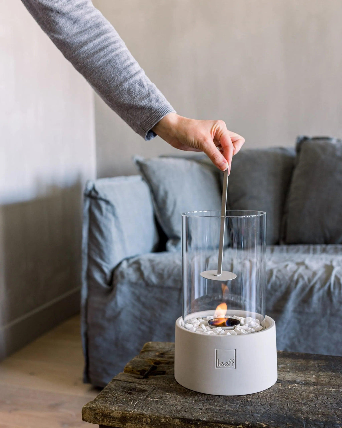 Leeff Stonefire Grijs - Buitenhaard - LEEFF - livinglovely.nl