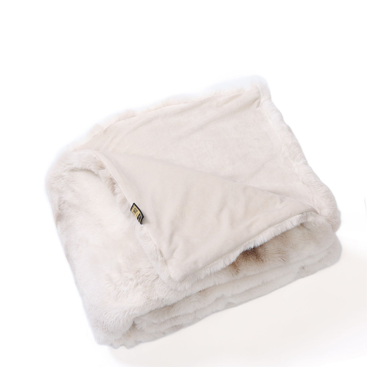 Linde Offwhite Faux Fur Plaid In Giftbox 150 X 200 PTMD - Poef - PTMD - livinglovely.nl