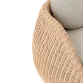 Loungestoel Draaibaar Rond Rotan Naturel/Ecru J-Line