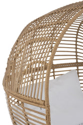Loungestoel Ovaal Staal Naturel 115x110x148cm - Outdoor loungestoel - J-Line - livinglovely.nl