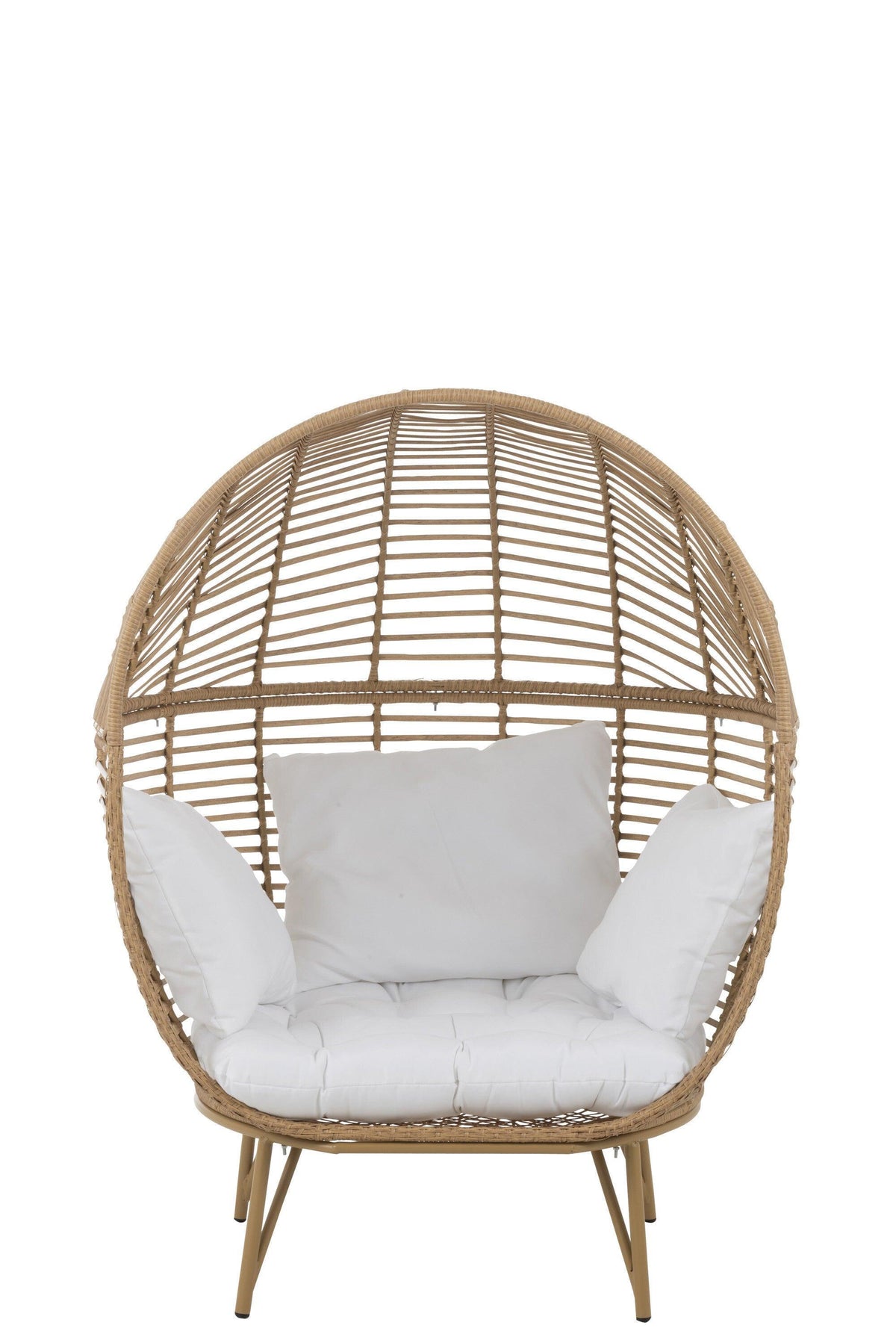 Loungestoel Ovaal Staal Naturel 115x110x148cm - Outdoor loungestoel - J-Line - livinglovely.nl