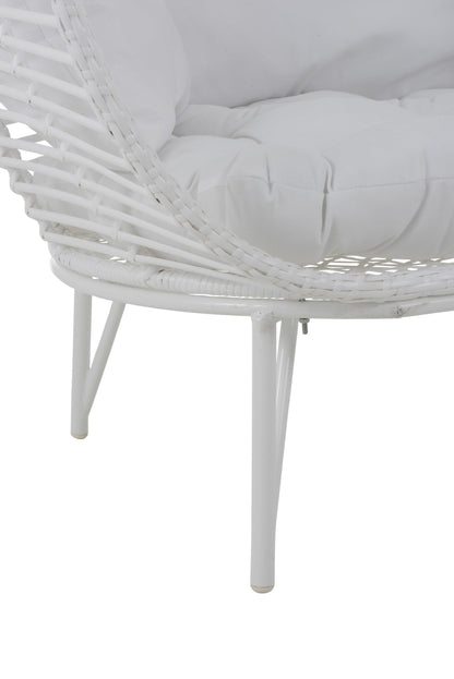 Loungestoel Ovaal Staal Wit - Outdoor loungestoel - J-Line - livinglovely.nl