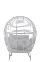 Loungestoel Ovaal Staal Wit - Outdoor loungestoel - J-Line - livinglovely.nl