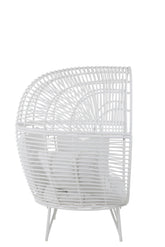 Loungestoel Ovaal Staal Wit - Outdoor loungestoel - J-Line - livinglovely.nl