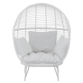 Loungestoel Ovaal Staal Wit - Outdoor loungestoel - J-Line - livinglovely.nl