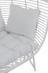 Loungestoel Ovaal Staal Wit - Outdoor loungestoel - J-Line - livinglovely.nl