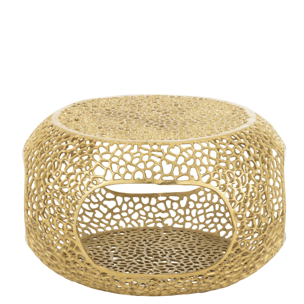 Salontafel Aluminium Goudkleurig Small J-Line - Salontafel - J-Line - livinglovely.nl