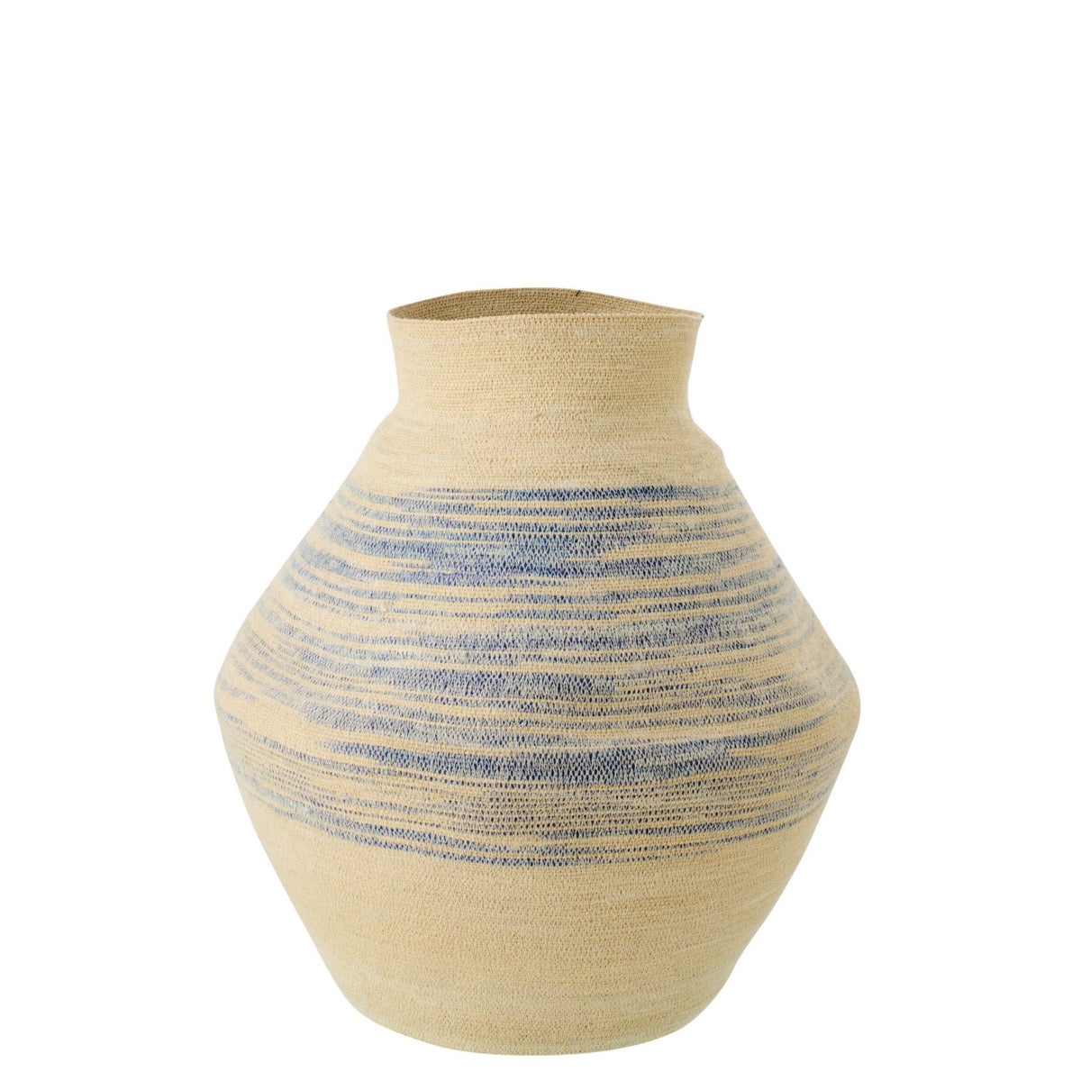 Striped Seagrass Basket Natural/Blue Large J-Line