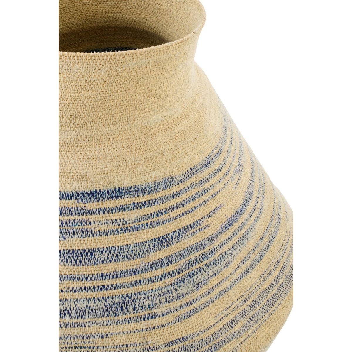 Striped Seagrass Basket Natural/Blue Large J-Line