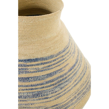 Striped Seagrass Basket Natural/Blue Large J-Line