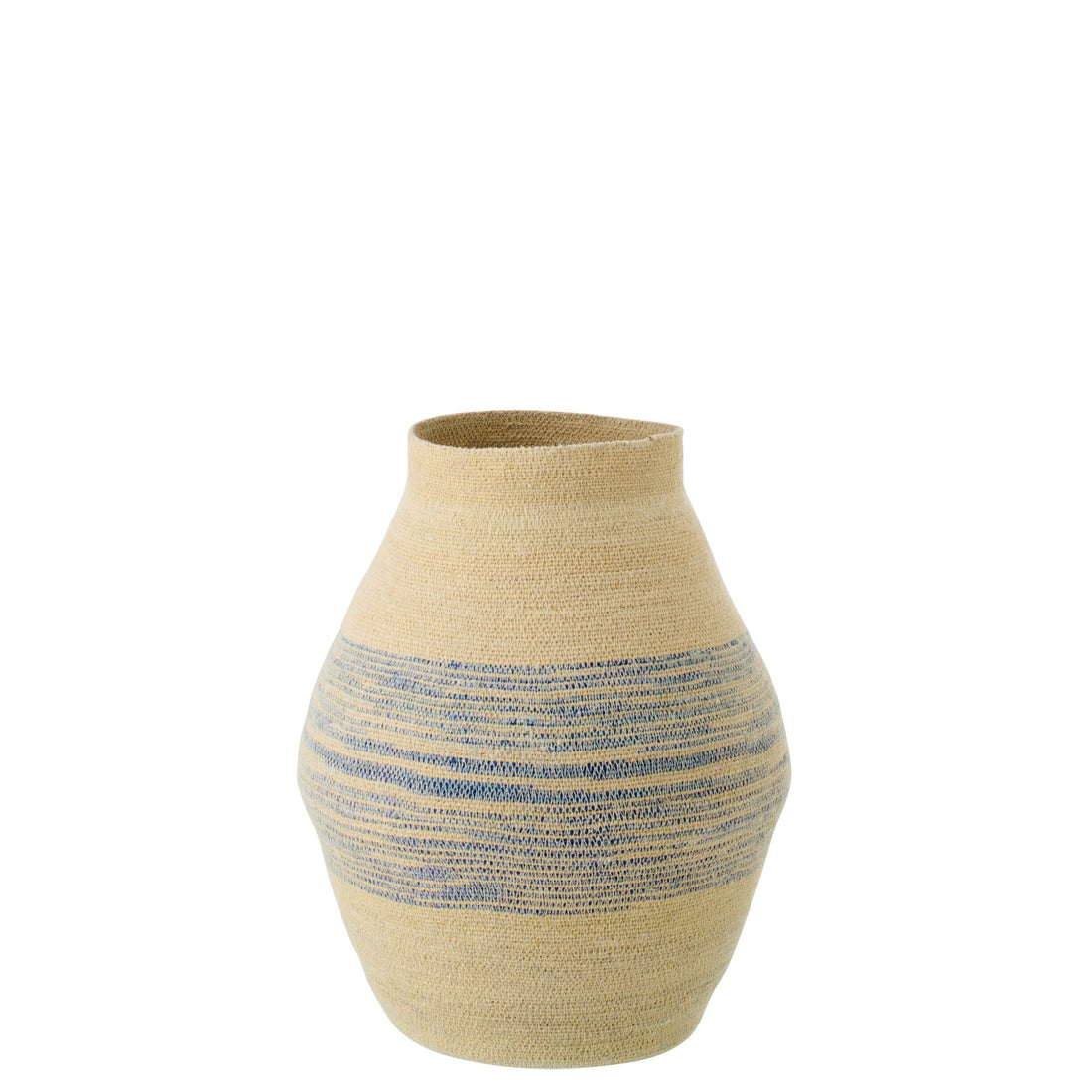 Basket Striped Seagrass Natural/Blue Small J-Line