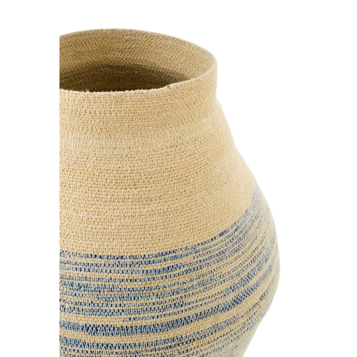 Basket Striped Seagrass Natural/Blue Small J-Line