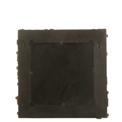 MIRROR SYMA RECYLCED WOOD/MIRROR NATURAL SMALL - - J-Line - livinglovely.nl