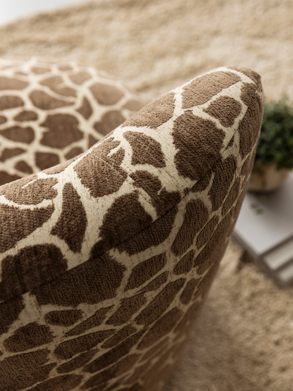 Armchair Dean Swivel Armchair Fabric Brown Pattern MUST Living