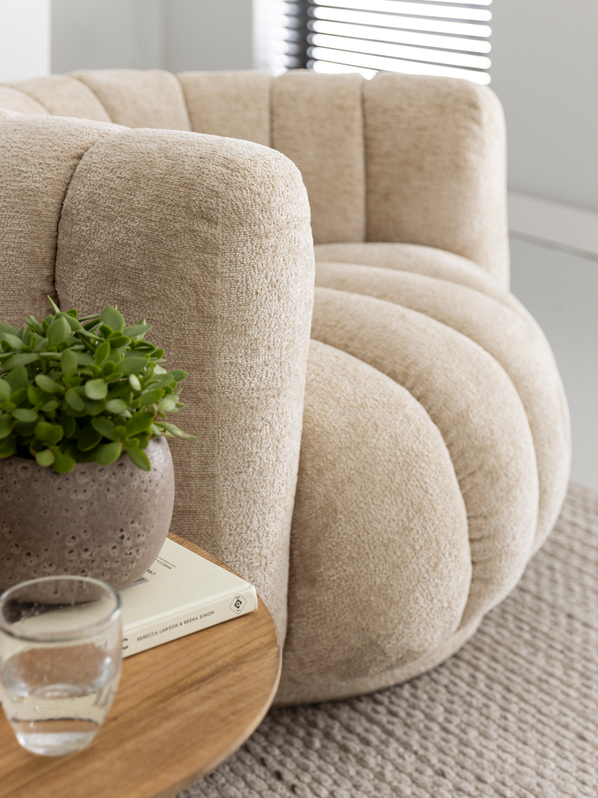 Mello Armchair Swivel Armchair Cream Fabric MUST Living