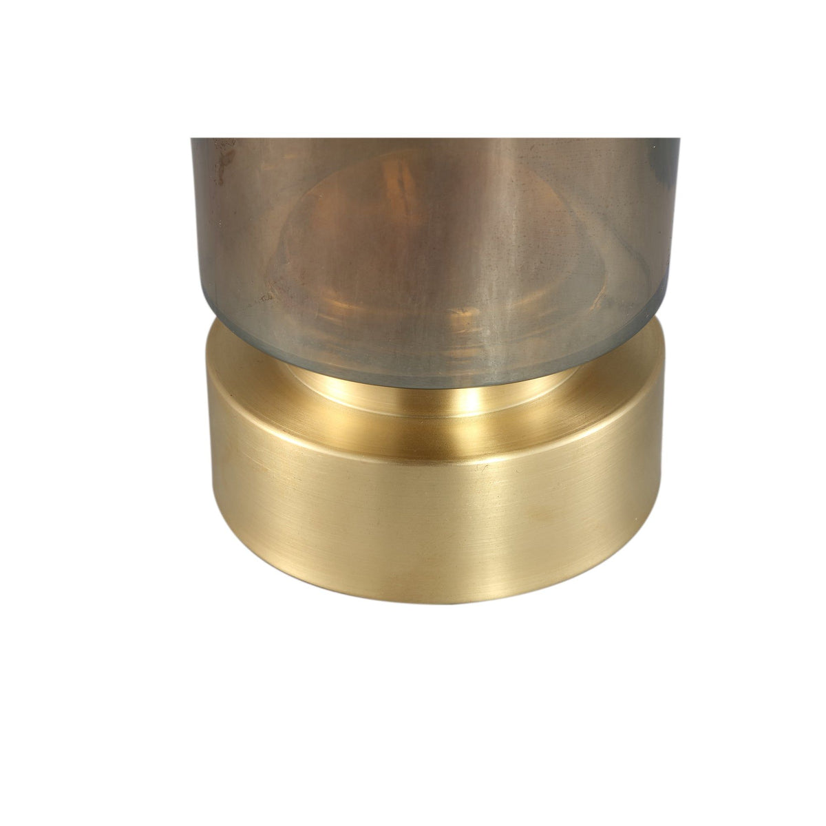 Morrible Vaas Kandelaar Glas Amber Rond Laag van PTMD, ander aanzicht in amber glas