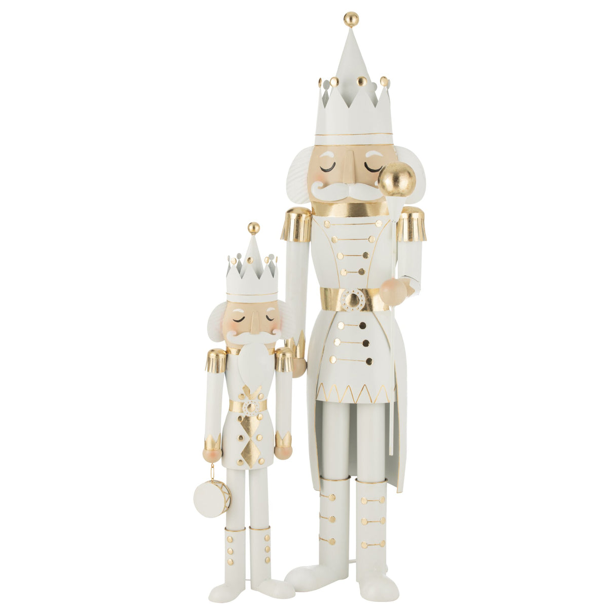 Nutcracker Metal Gold/White Large H166cm J-Line